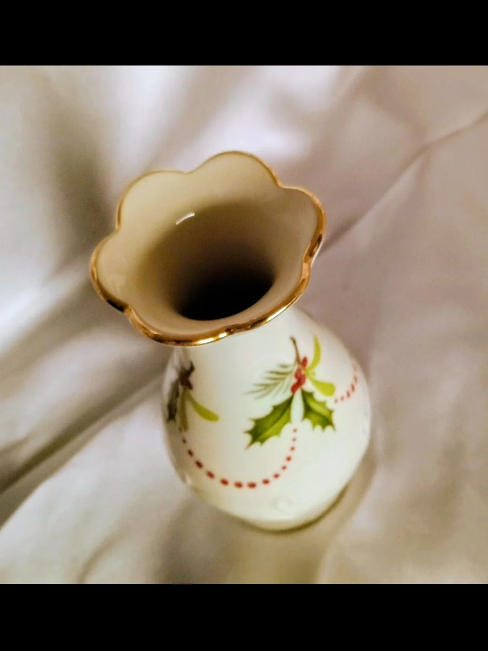 Vintage Lenox Mistletoe and Holly Bud Vase